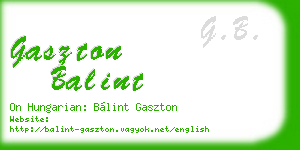 gaszton balint business card